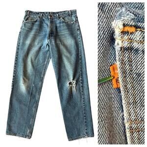 VTG Relaxed Fit 550 RARE Orange Tab High Rise Waisted Mom Student Jean